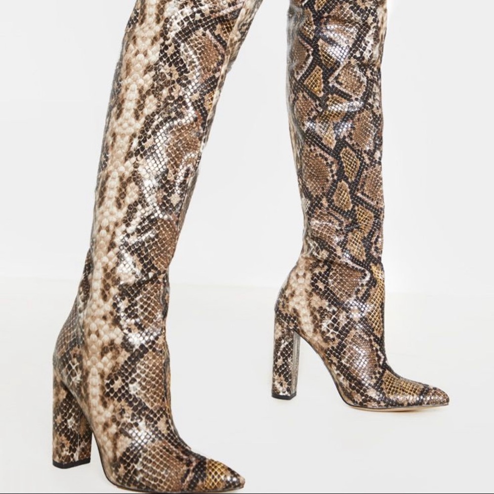 PLT Snake Thigh High Boots